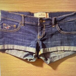 Hollister Women's Dark Blue Jean Shorts